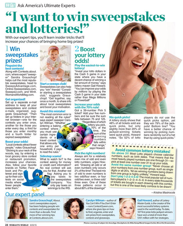 Woman's Day Gail Howard lotto article