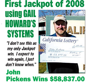 Gail Howard's California Fantasy 5 Jackpot Winner