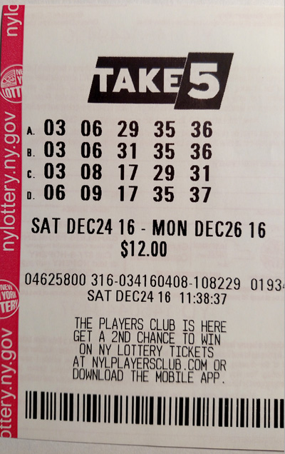 nyc lottery take five